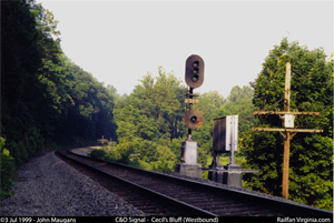 C&O Railway signal: Cecil's Bluff